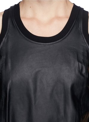 Helmut Lang 'Tilt' leather panel jersey tank top