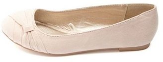 Charlotte Russe Abstract Bow-Topped Ruched Ballet Flats