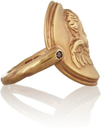 Bottega Veneta Gold-plated cubic zirconia cherub ring