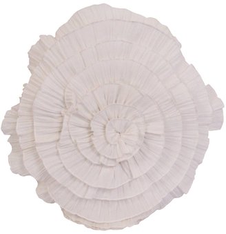 Veratex Celestine 18-Inch by 18-Inch Rosette Pillow, White