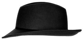 Topshop Womens Asymmetric Brim Fedora Hat - Black