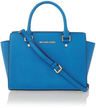 Michael Kors Selma blue medium tote bag