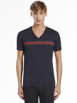 Gucci Cotton Jersey V-Neck Tee