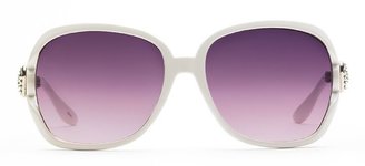 UNIONBAY Rhinestone Heart Oversized Oval Sunglasses