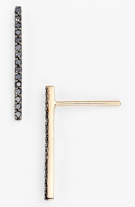 Kismet by Milka 'Lumiere' Black Diamond Stud Earrings