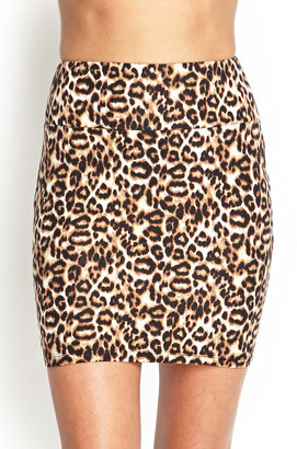 Forever 21 Leopard Print Bodycon Skirt