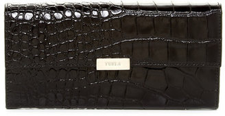 Furla Classic Hardware XL Croc Wallet