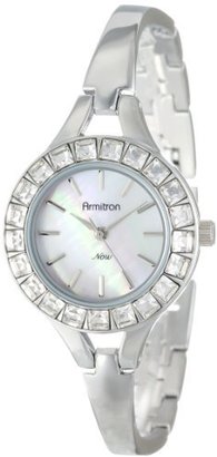 Swarovski Armitron Women's 75/5169MPSV Crystal Accented Silver-Tone Bangle Watch