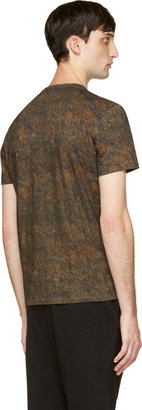 Neil Barrett Brown Bear Fur Print T-Shirt