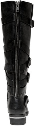 Madden Girl Lilith Tall Shaft Strapped Buckle Boots