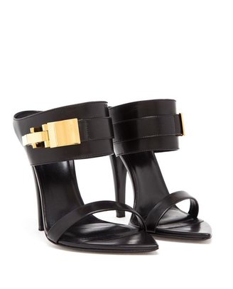 Versus Leather Sandals with Gold Clasp