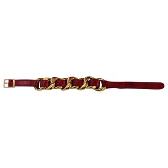 Chanel Red Leather Bracelet