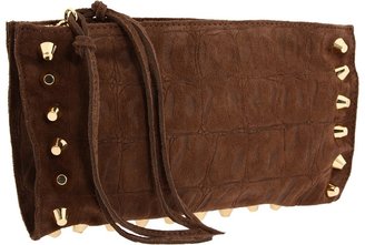 Linea Pelle Jade Croco Oversized Clutch (Brown) - Bags and Luggage
