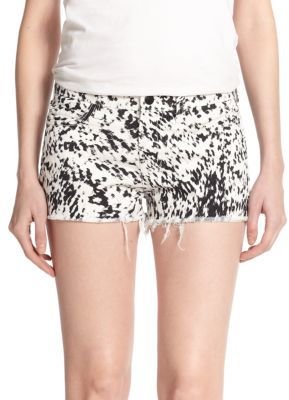 J Brand Low-Rise Printed Cut-Off Shorts