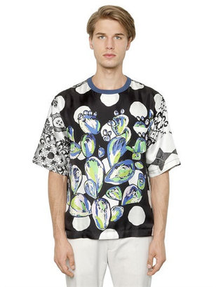 Dolce & Gabbana Cactus Printed Silk T-Shirt