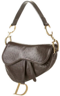 Christian Dior Ostrich Saddle Bag