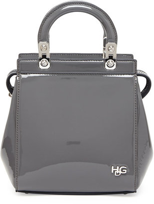 Givenchy HDG Top Handle Mini Patent Leather Crossbody Bag, Gray