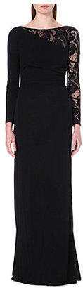 Emilio Pucci Lace-sleeve crepe gown