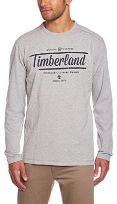 Timberland Clothing Men's Brand Carrier Slub Crew Neck Long Sleeve T-Shirt