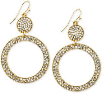 INC International Concepts Gold-Tone Crystal Pavé Circle Drop Earrings