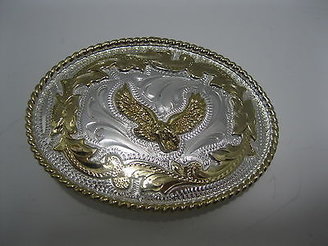 American Apparel Cowboy Western Belt Buckle #807 - German Silver Eagle