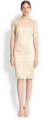 Laundry by Shelli Segal Metallic Embroidered Lace Dress
