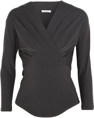 Carven Wrap-effect stretch-jersey top