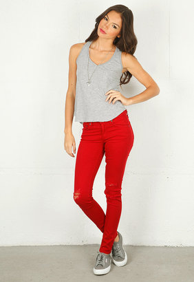 Rag and Bone 3856 Skinny Jean with Holes in Red - by Rag & Bone/JEAN