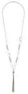 Dorothy Perkins Womens Long Pearl Link Necklace- Silver