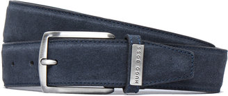 BOSS Stefonio Navy Suede Leather Belt