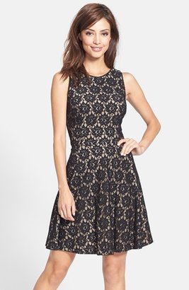 Nicole Miller Lace Fit & Flare Dress