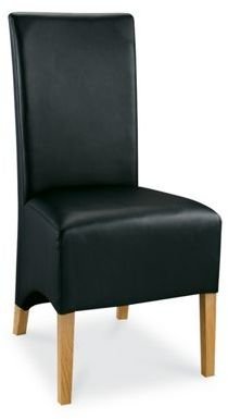 Debenhams Pair of oak 'Lyon' black upholstered chairs