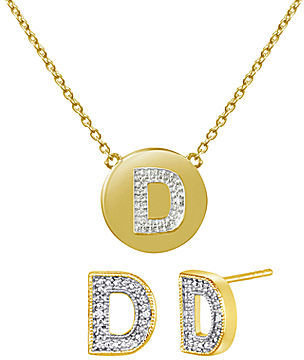 ADDICTION FINE JEWELRY Diamond Diamond-Accent "D" Pendant Necklace & Earring Set