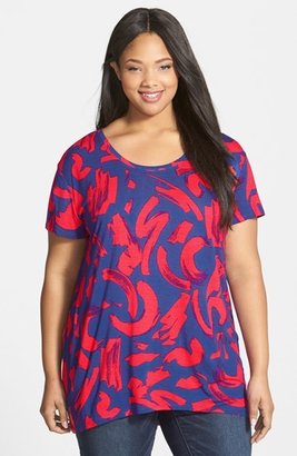 Sejour Print High/Low Tee (Plus Size)