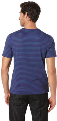 Perry Ellis Big and Tall Stripe V-Neck Knit Shirt