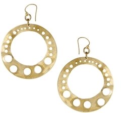 Made Turima Circle Disc Earrings - Gold