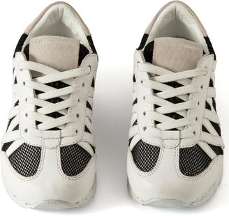Dolce & Gabbana Leather trainers with laces - White and black