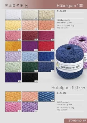 Grundl 813-121 100 g Hakelgarn 100 Crochet Yarn Ball, Denim