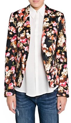 MANGO Outlet Floral Print Suit Blazer