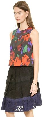 Milly Floral Print Seamed Shell