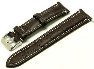 Tag Heuer 22mm Black & Brown Leather Watch Strap Crocodile Grain for Samsung Gear 2 Neo