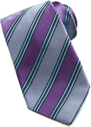 Ermenegildo Zegna Wide-Stripe Silk Tie, Purple