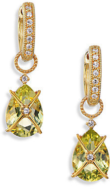 Jude Frances Classic Lemon Citrine, Diamond & 18K Yellow Gold Wrapped Pear Earring Charms