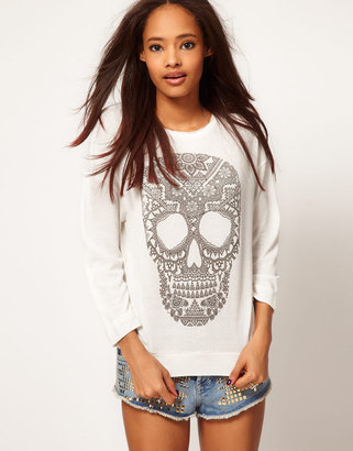 ASOS Top in Loose Knit with Henna Skull