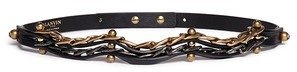 Nobrand Chain and crystal nutbolt leather belt