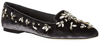 Dolce & Gabbana Hawthorne Embellished Velvet Flat