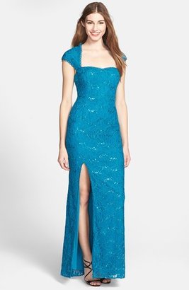 Adrianna Papell Embellished Lace Gown (Online Only)