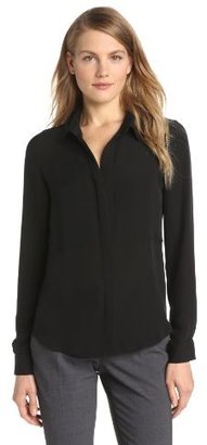 Theory Women's Durlia Long-Sleeve Button-Front Silk Blouse