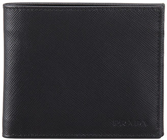 Prada Saffiano Bi-Fold Wallet, Black