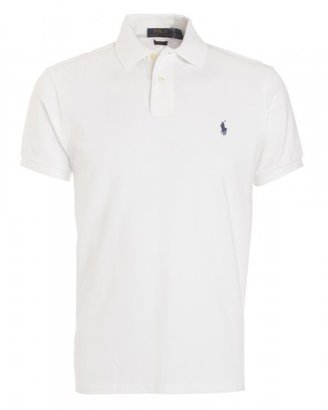 Polo Ralph Lauren Shirt, White Slim Fit Mesh Polo